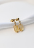 3 cm gold-plated, faceted hoop earrings