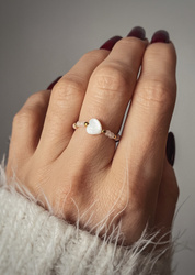 Pierścionek Elastyczny Kamienie Naturalne Kwarc Różowy, Rodochrozyt, Masa Perłowa