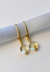 3 cm gold-plated, faceted hoop earrings