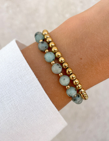 Bransoletki na gumce - jaspis z hematytem