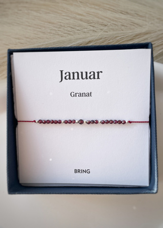 Bransoletka Kamień Urodzeniowy - Styczeń srebrna