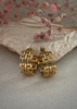 3 cm gold-plated, faceted hoop earrings