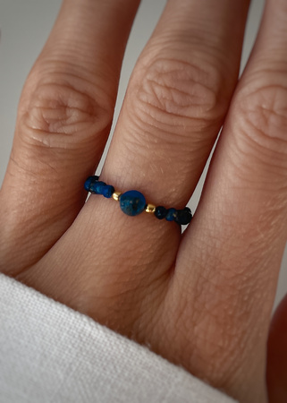 Pierścionek elastyczny lapis lazuli