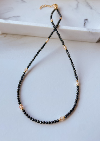 Zestaw Naszyjników - Choker Spinel+ Cyrkonia Szampańska