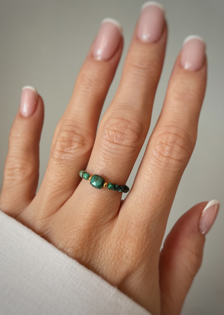 Pierścionek kostka turkus