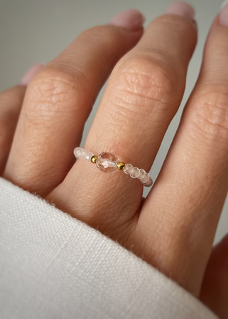 Pierścionek elastyczny kryształ górski