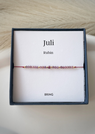 Birthstone Bracelet for July Gold-Plated Silver