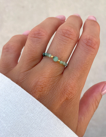 Pierścionek elastyczny - Szmaragd