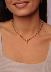 Necklace Zodiac Sign Scorpio Natural Stones Gold-Plated Toggle