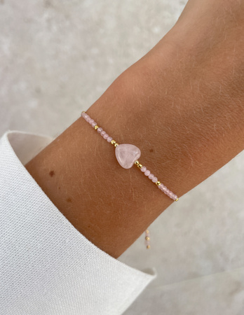 Bracelet Natural Stones Rose Quartz and Rhodochrosite