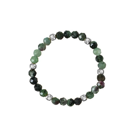 Pierścionek elastyczny kamienie naturalne zoisyt z rubinem