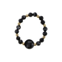 Flexible ring with natural spinel stones