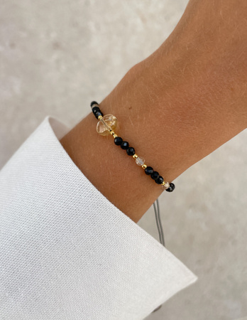 Bransoletka na nici z czarnym turmalinem i cytrynem - ochrona i dobrobyt