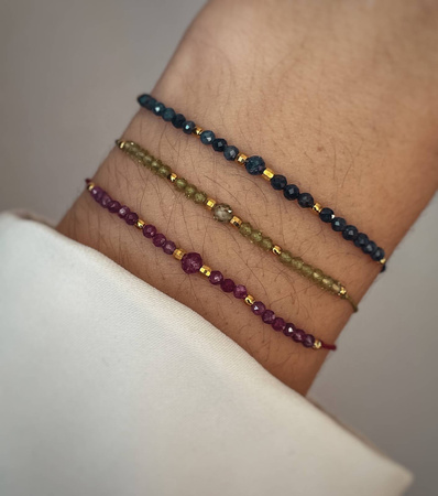 Bransoletka Kamień Urodzeniowy - Wrzesień pozłacana