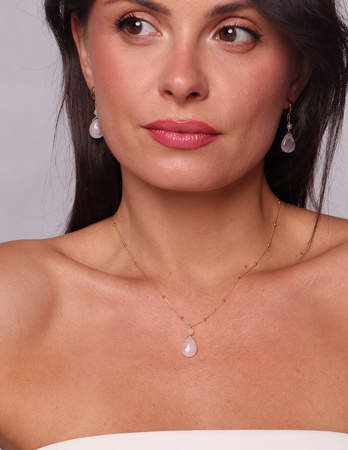 Necklace made of natural stones dendritic agate gold-plated toggle with a pendant