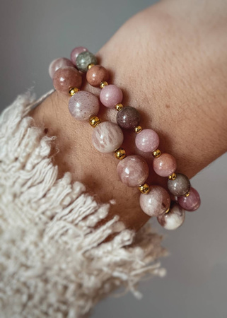 Zestaw Dwóch Bransoletek z Jadeitów i Kamieni Słonecznych