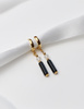 3 cm gold-plated, faceted hoop earrings