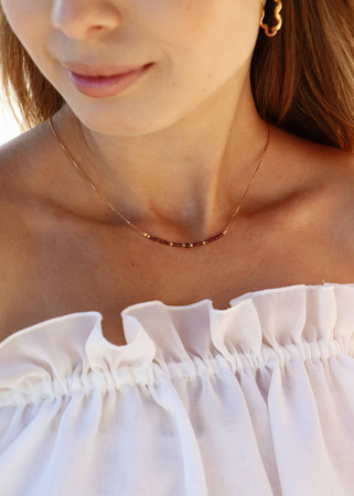 Naszyjnik Kamień Urodzeniowy Styczeń - Granat