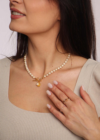 Naszyjnik z kamieni naturalnych Jaspis Toggle z zawieszką