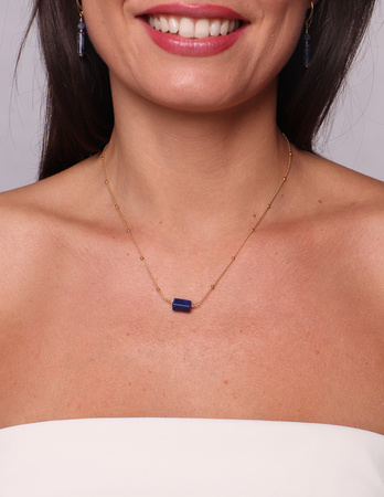 Necklace made of natural stones dendritic agate gold-plated toggle with a pendant