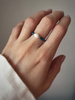 Elastic ring with natural lapis lazuli stones and pearl