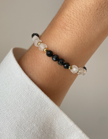 Gummi-Achat-Armband mit Hämatit - Fülle, Zuversicht, Optimismus