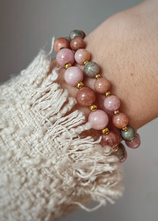 Bransoletka na gumce z Jadeitów