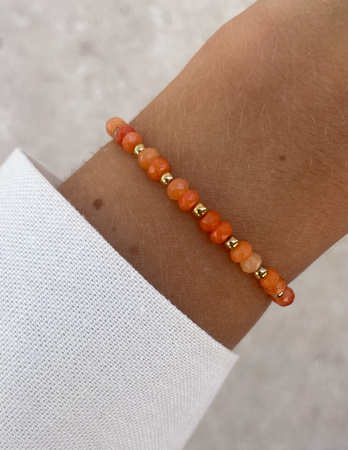 Bransoletka na gumce jadeit pomarańczowy - szczęście, pomyślność, spełnienie marzeń
