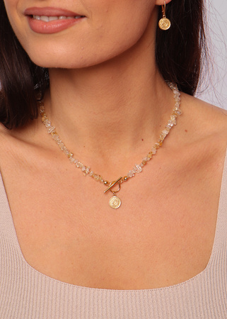 Naszyjnik cytryn toggle z zawieszką