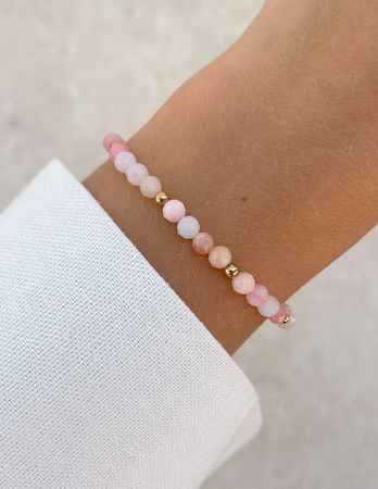 Bransoletka na gumce z opalu z hematytem - ochrona, optymizm, kreatywność