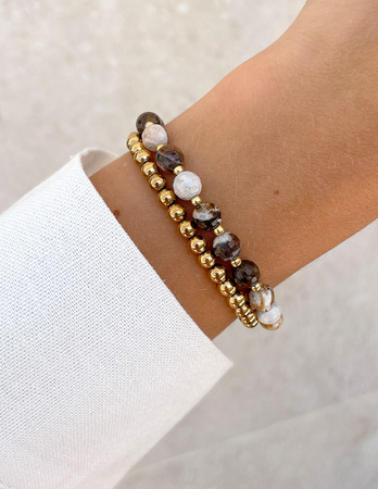 Bransoletki na gumce - jaspis z hematytem