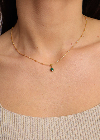 Necklace made of natural stones dendritic agate gold-plated toggle with a pendant