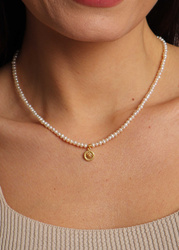 Pearl Necklace "Mia" gold-plated silver with a pendant