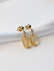 3 cm gold-plated, faceted hoop earrings