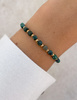 Bransoletka na gumce z malachitu z hematytem - ochrona, szczęście, obfitość, optymizm