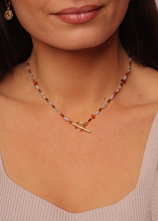 Naszyjnik Znak Zodiaku Bliźnięta Kamienie Naturalne Toggle